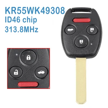 2 Kos/veliko KR55WK49308 Auto Smart Remote 3+1B FSK 313.8 MHz ID46 Čip Zamenjajte Avto Ključ Za Honda Accord 2008-2014