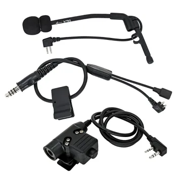 COMTAC II III Taktično Slušalke Adapter Y-Žice Kabel, Kit COMTAC Mikrofon + U94 PG Kenwood Plug za Comtac Streljanje Slušalke