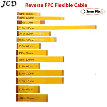 JCD 1PCS Obratni Smeri FFC FPC Prilagodljiv Ravno Kabel Strehe 25 31 39 45 51 57 61 Pin Igrišču 0,3 mm, dolžina 60 mm 100 mm 120 mm 200mm
